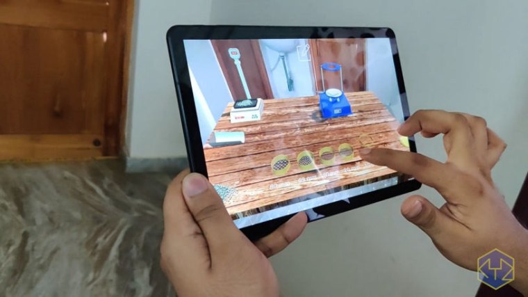 V-Labs augmented reality on tablet